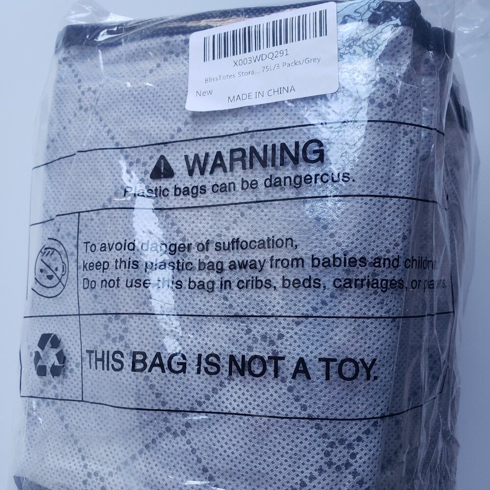 Under-Bed Storage Bags, Foldable Zipper Bags 3 Pack / Grey / NWT Bliss Totes - Picture 3 of 6